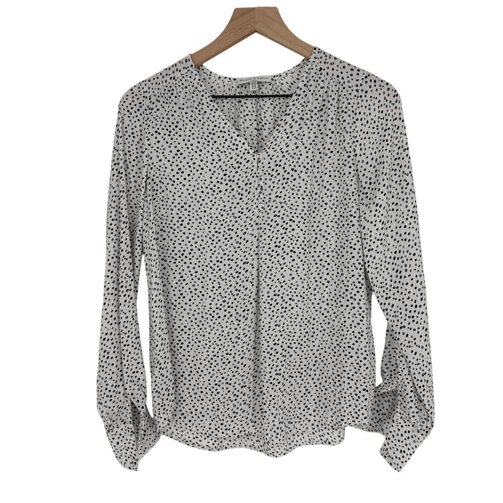 Maison d'Amelie French Girl Minimalist Dalmatian Spot Polka Dot Print Top XS